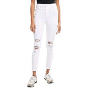 7 For All Mankind White Denim High Waist Ankle Skinny Jeans Womens Size 26
